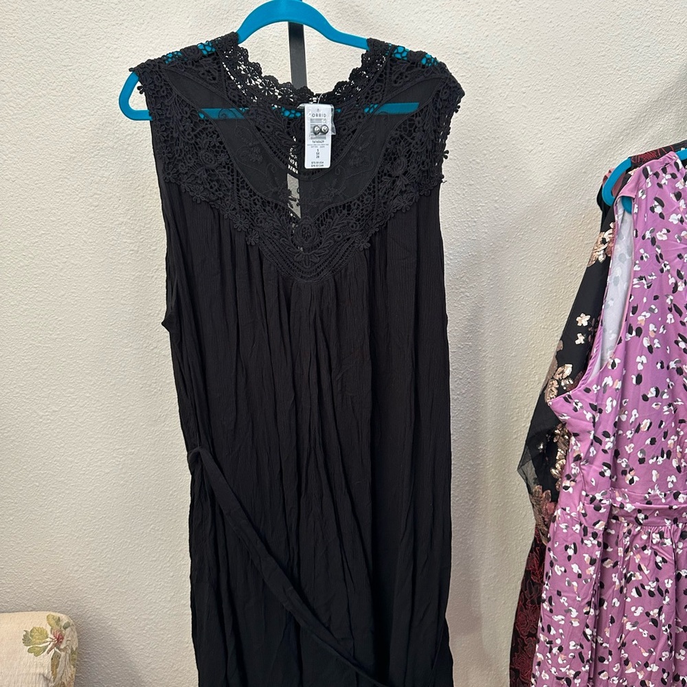 NWT Torrid | Black Crochet Yoke Dress